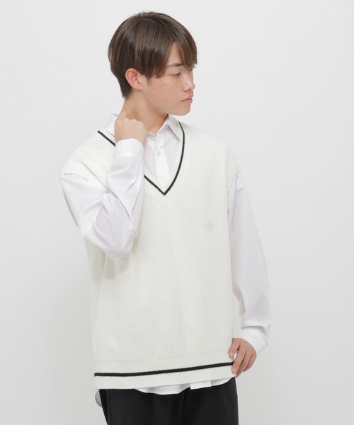 GLOBAL WORK（グローバルワーク）の「2SET＊ベスト＊シャツ/AND YUA ANY/633845（シャツ/ブラウス・キッズ・オフホワイト/ブルー・SMALL/MEDIUM/LARGE）」の5枚目の写真