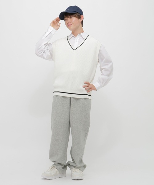 GLOBAL WORK（グローバルワーク）の「2SET＊ベスト＊シャツ/AND YUA ANY/633845（シャツ/ブラウス・キッズ・オフホワイト/ブルー・SMALL/MEDIUM/LARGE）」の8枚目の写真