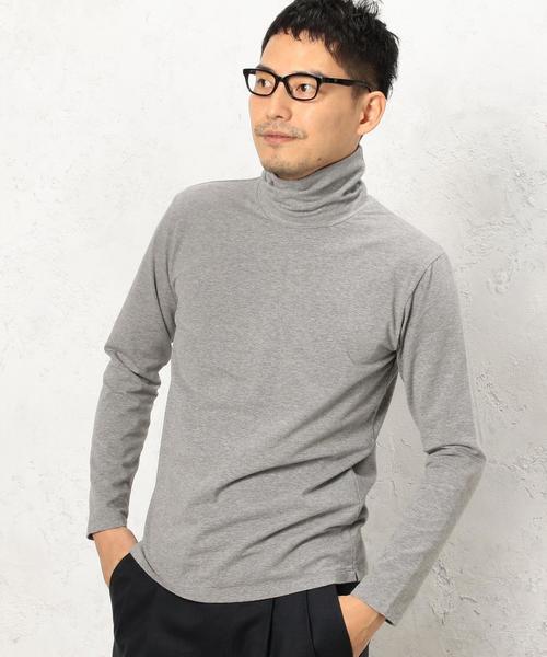 green label relaxing(グリーンレーベルリラクシング)の「KC SUPIMA タートルネック カットソー L/S◆(Tシャツ/カットソー・メンズ・グレー/ホワイト・LARGE/MEDIUM/SMALL)」の2枚目の写真