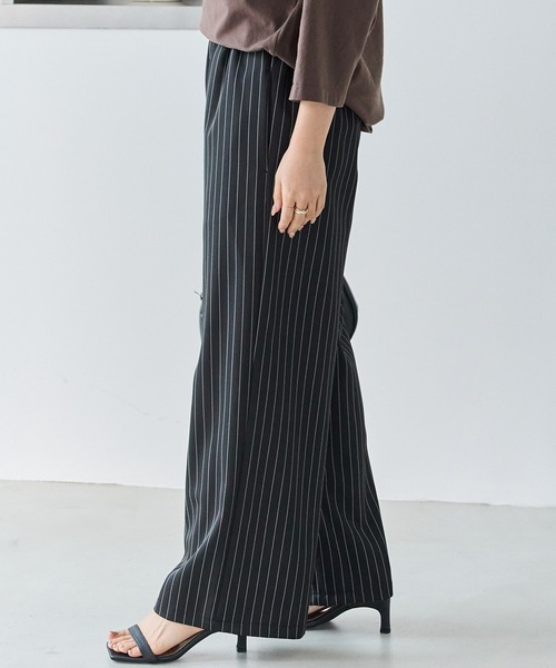 LAVEANGE（ラビアンジェ）の「【洗える】ウエストシャーリングピンストライプパンツ（その他パンツ・レディース・ブラック/ブラウン・5L/4L/3L/LL/M）」の19枚目の写真