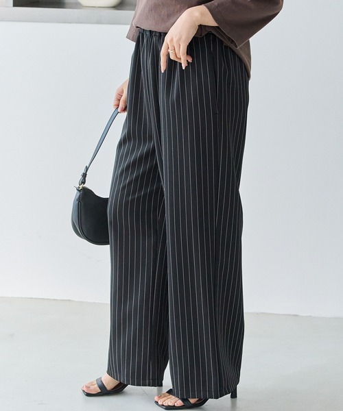 LAVEANGE（ラビアンジェ）の「【洗える】ウエストシャーリングピンストライプパンツ（その他パンツ・レディース・ブラック/ブラウン・5L/4L/3L/LL/M）」の20枚目の写真