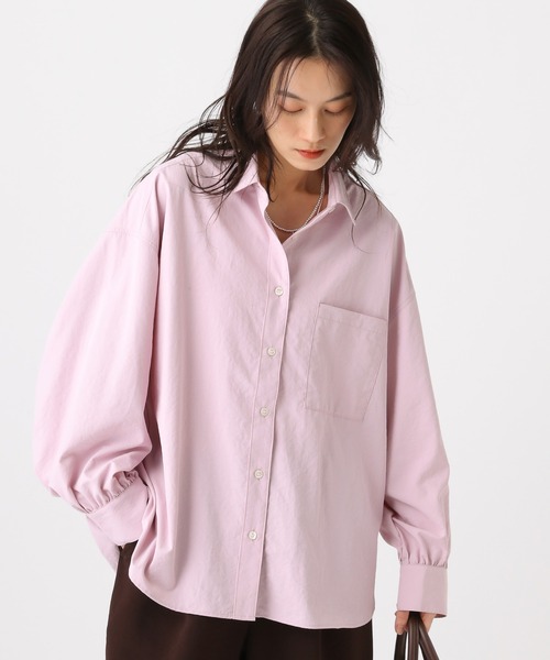 Elura（エルーラ）の「アイロンいらずレギュラーシャツ/634737（シャツ/ブラウス・レディース・ダークブラウン/オフホワイト/ブラウン/ライトブルー/ライトピンク/キャメル・FREE）」の6枚目の写真