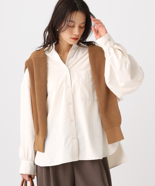 Elura（エルーラ）の「アイロンいらずレギュラーシャツ/634737（シャツ/ブラウス・レディース・ダークブラウン/オフホワイト/ブラウン/ライトブルー/ライトピンク/キャメル・FREE）」の7枚目の写真