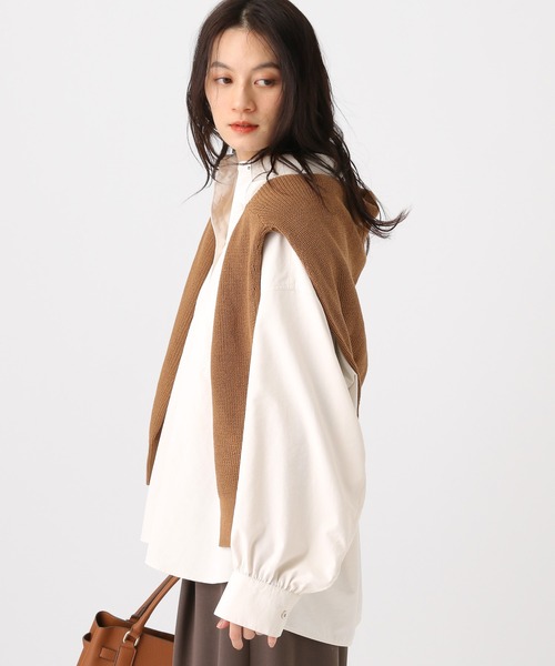 Elura（エルーラ）の「アイロンいらずレギュラーシャツ/634737（シャツ/ブラウス・レディース・ダークブラウン/オフホワイト/ブラウン/ライトブルー/ライトピンク/キャメル・FREE）」の8枚目の写真