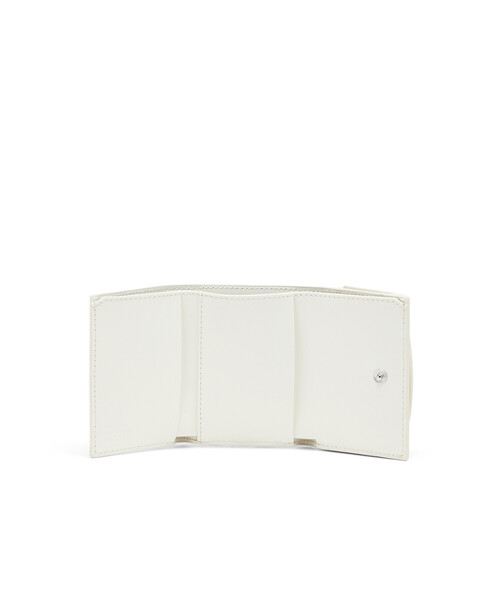 FRILLウォレット ホワイト Women's Small leather wallet with logo plaque | White | Diesel