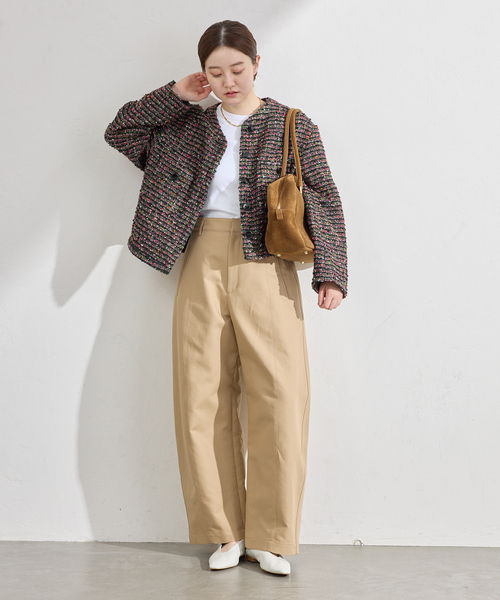 ファンシーツイードジャケット（ノーカラージャケット）｜IENA（イエナ