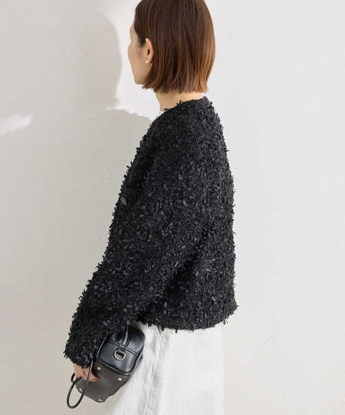 ファンシーツイードジャケット（ノーカラージャケット）｜IENA（イエナ