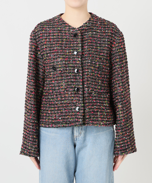 ファンシーツイードジャケット（ノーカラージャケット）｜IENA（イエナ