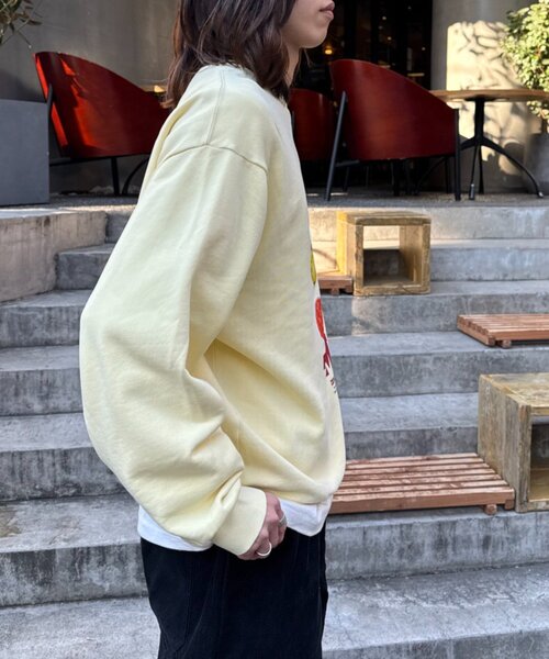 SOUNDSGOOOOD（サウンズグッド）の「【SOUNDS GOOOOD】ベジタブルプリントパウダー加工スウェット（スウェット・レディース・イエロー/ネイビー/ブラック・ONE SIZE）」の9枚目の写真