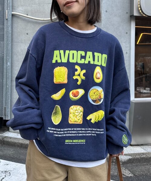 SOUNDSGOOOOD（サウンズグッド）の「【SOUNDS GOOOOD】ベジタブルプリントパウダー加工スウェット（スウェット・レディース・イエロー/ネイビー/ブラック・ONE SIZE）」の17枚目の写真