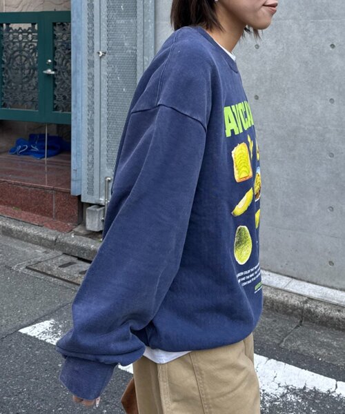 SOUNDSGOOOOD（サウンズグッド）の「【SOUNDS GOOOOD】ベジタブルプリントパウダー加工スウェット（スウェット・レディース・イエロー/ネイビー/ブラック・ONE SIZE）」の18枚目の写真