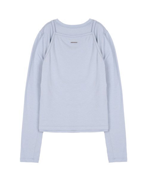 HARDCORE HAPPINESS(ハードコアハピネス)の「ソフトレイヤードスリーブレスTシャツ_ブルー(Tシャツ/カットソー・レディース・その他・FREE)」の4枚目の写真