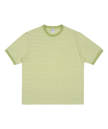 TCM mini logo stripe ringer T (lime)