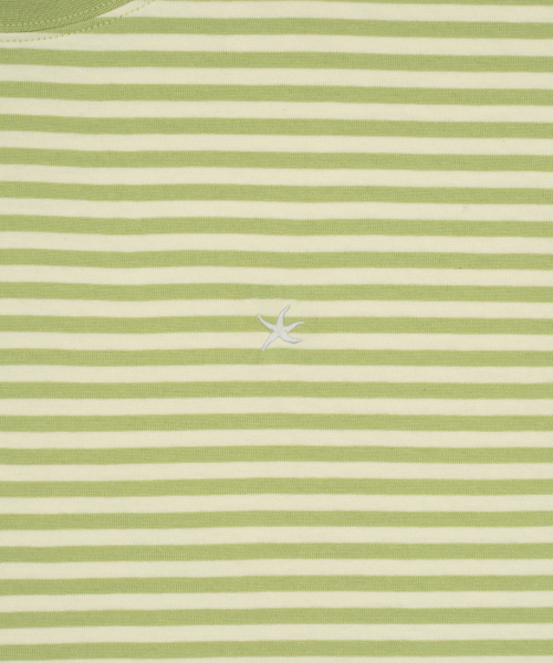 THECOLDESTMOMENT(ザコールデストモーメント)の「TCM mini logo stripe ringer T (lime)(Tシャツ/カットソー・メンズ・その他・S/M/L)」の5枚目の写真