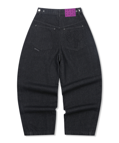 GLACK(グラック)の「GP173 ドクタウン クロス バルーンデニムパンツ (ブラック)(デニムパンツ・レディース・その他・SMALL/MEDIUM/LARGE)」の7枚目の写真