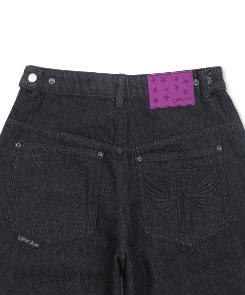 GLACK(グラック)の「GP173 ドクタウン クロス バルーンデニムパンツ (ブラック)(デニムパンツ・レディース・その他・SMALL/MEDIUM/LARGE)」の10枚目の写真
