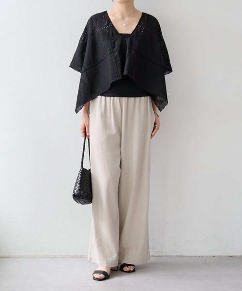 BEARDSLEY（ビアズリー）の「《HiROMITHiSTLE》スクエアフレームブラウス（シャツ/ブラウス・レディース・ブラック/ベージュ・FREE）」の6枚目の写真