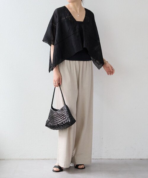 BEARDSLEY（ビアズリー）の「《HiROMITHiSTLE》スクエアフレームブラウス（シャツ/ブラウス・レディース・ブラック/ベージュ・FREE）」の7枚目の写真