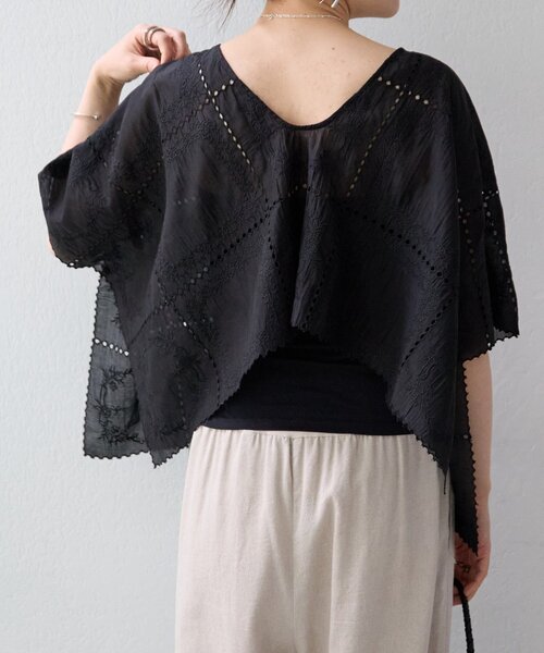 BEARDSLEY（ビアズリー）の「《HiROMITHiSTLE》スクエアフレームブラウス（シャツ/ブラウス・レディース・ブラック/ベージュ・FREE）」の7枚目の写真