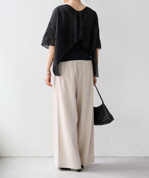 BEARDSLEY（ビアズリー）の「《HiROMITHiSTLE》スクエアフレームブラウス（シャツ/ブラウス・レディース・ブラック/ベージュ・FREE）」の8枚目の写真