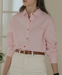 Button point logo shirt_Pink