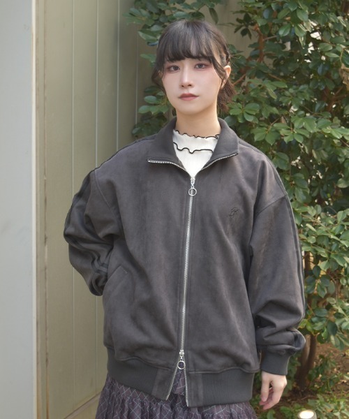axes femme(アクシーズファム)の「スエポンロングトラックジャケット(その他アウター・レディース・ベージュ/チャコール・FREE)」の11枚目の写真
