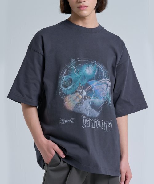 スペースツアーオーバーサイズTシャツ[グレー]（Tシャツ/カットソー