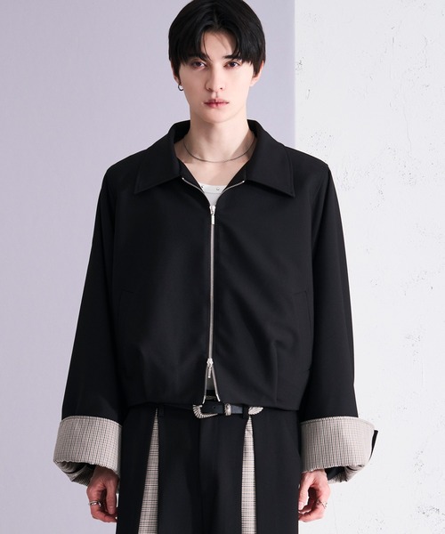 Ellno Loset(エルノロゼット)の「パターンスイッチショートブルゾン/SETUP対応(ブルゾン・メンズ・ブラック/グレー・MEDIUM/SMALL/X-SMALL/LARGE)」の6枚目の写真