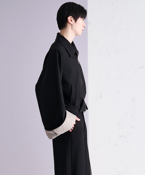 Ellno Loset(エルノロゼット)の「パターンスイッチショートブルゾン/SETUP対応(ブルゾン・メンズ・ブラック/グレー・MEDIUM/SMALL/X-SMALL/LARGE)」の11枚目の写真