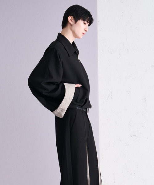 Ellno Loset(エルノロゼット)の「パターンスイッチショートブルゾン/SETUP対応(ブルゾン・メンズ・ブラック/グレー・MEDIUM/SMALL/X-SMALL/LARGE)」の12枚目の写真