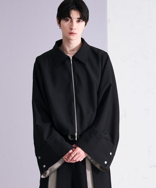 Ellno Loset(エルノロゼット)の「パターンスイッチショートブルゾン/SETUP対応(ブルゾン・メンズ・ブラック/グレー・MEDIUM/SMALL/X-SMALL/LARGE)」の14枚目の写真