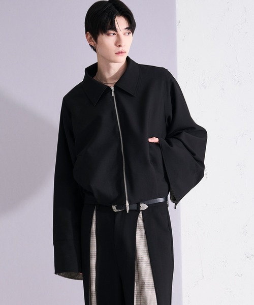 Ellno Loset(エルノロゼット)の「パターンスイッチショートブルゾン/SETUP対応(ブルゾン・メンズ・ブラック/グレー・MEDIUM/SMALL/X-SMALL/LARGE)」の16枚目の写真