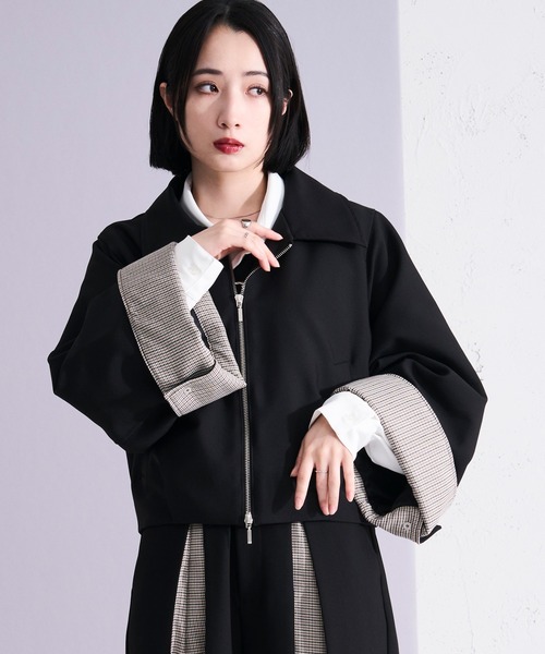Ellno Loset(エルノロゼット)の「パターンスイッチショートブルゾン/SETUP対応(ブルゾン・メンズ・ブラック/グレー・MEDIUM/SMALL/X-SMALL/LARGE)」の21枚目の写真