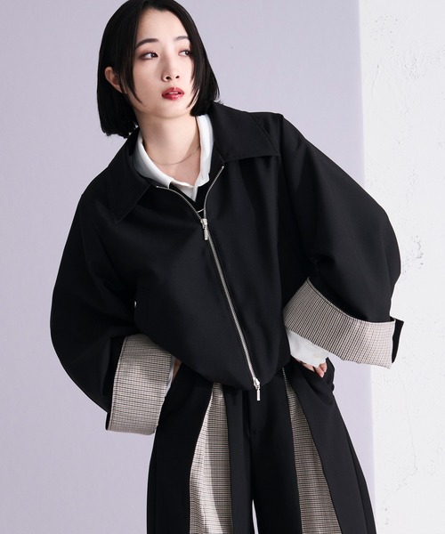 Ellno Loset(エルノロゼット)の「パターンスイッチショートブルゾン/SETUP対応(ブルゾン・メンズ・ブラック/グレー・MEDIUM/SMALL/X-SMALL/LARGE)」の22枚目の写真