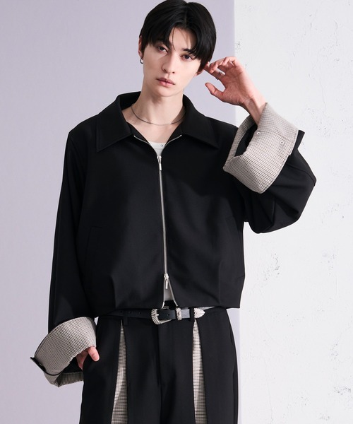 Ellno Loset(エルノロゼット)の「パターンスイッチショートブルゾン/SETUP対応(ブルゾン・メンズ・ブラック/グレー・MEDIUM/SMALL/X-SMALL/LARGE)」の5枚目の写真