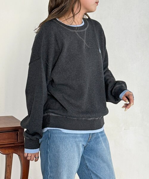 U.S. POLO ASSN.（ユーエスポロアッスン）の「【U.S. POLO ASSN.】フェイクレイヤードスウェットライクニット（ニット/セーター・レディース・ライトグレー/ネイビー/オレンジ/サックスブルー/チャコールグレー・FREE）」の18枚目の写真