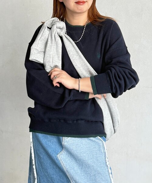 U.S. POLO ASSN.（ユーエスポロアッスン）の「【U.S. POLO ASSN.】フェイクレイヤードスウェットライクニット（ニット/セーター・レディース・ライトグレー/ネイビー/オレンジ/サックスブルー/チャコールグレー・FREE）」の20枚目の写真