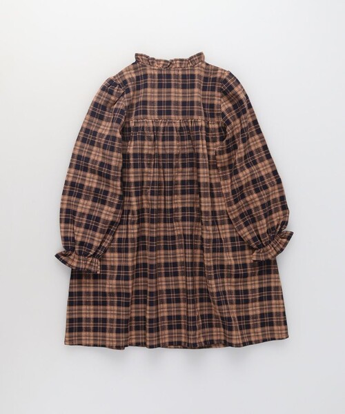 BRANSHES（ブランシェス）の「チェック柄ワンピース（ワンピース・キッズ・ベージュ/ネイビー・80/100/90/140/110/150/120/130）」の12枚目の写真