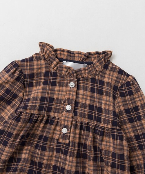 BRANSHES（ブランシェス）の「チェック柄ワンピース（ワンピース・キッズ・ベージュ/ネイビー・80/100/90/140/110/150/120/130）」の13枚目の写真