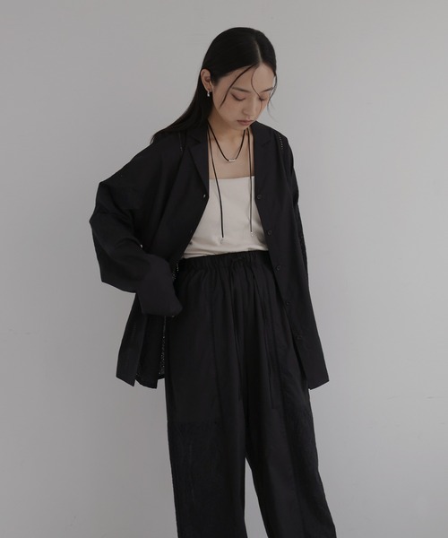  hellam（へラム）の「刺繍レースオープンカラーシャツ（シャツ/ブラウス・レディース・ブラック/ホワイト・FREE）」の11枚目の写真