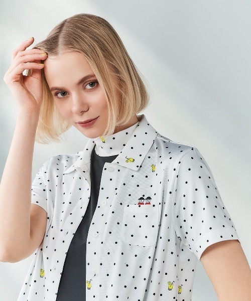 Picone CLUB(ピッコーネクラブ)の「ドット切替UV速乾プルオーバー(Tシャツ/カットソー・レディース・ホワイト×グリーン/ブラック/ホワイト×ネイビー・13号/11号/9号)」の21枚目の写真