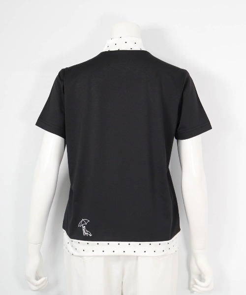 Picone CLUB(ピッコーネクラブ)の「ドット切替UV速乾プルオーバー(Tシャツ/カットソー・レディース・ホワイト×グリーン/ブラック/ホワイト×ネイビー・13号/11号/9号)」の5枚目の写真