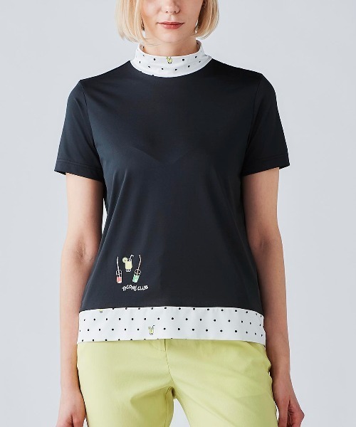 Picone CLUB(ピッコーネクラブ)の「ドット切替UV速乾プルオーバー(Tシャツ/カットソー・レディース・ホワイト×グリーン/ブラック/ホワイト×ネイビー・13号/11号/9号)」の11枚目の写真