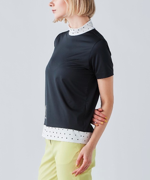 Picone CLUB(ピッコーネクラブ)の「ドット切替UV速乾プルオーバー(Tシャツ/カットソー・レディース・ホワイト×グリーン/ブラック/ホワイト×ネイビー・13号/11号/9号)」の12枚目の写真