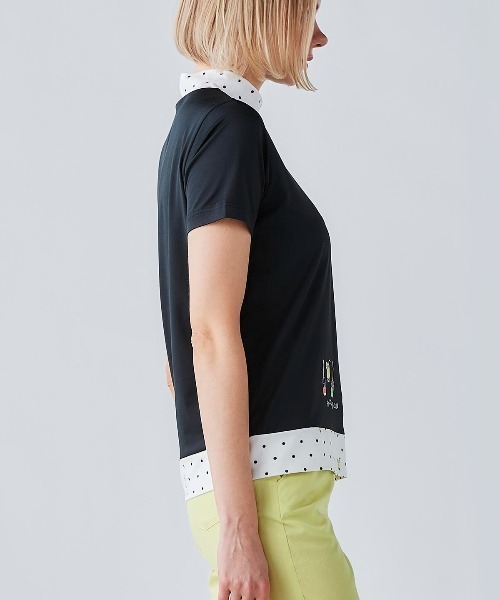 Picone CLUB(ピッコーネクラブ)の「ドット切替UV速乾プルオーバー(Tシャツ/カットソー・レディース・ホワイト×グリーン/ブラック/ホワイト×ネイビー・13号/11号/9号)」の15枚目の写真