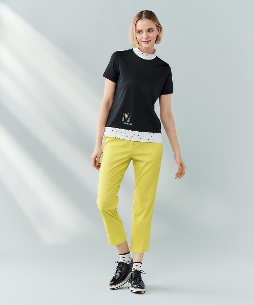 Picone CLUB(ピッコーネクラブ)の「ドット切替UV速乾プルオーバー(Tシャツ/カットソー・レディース・ホワイト×グリーン/ブラック/ホワイト×ネイビー・13号/11号/9号)」の17枚目の写真