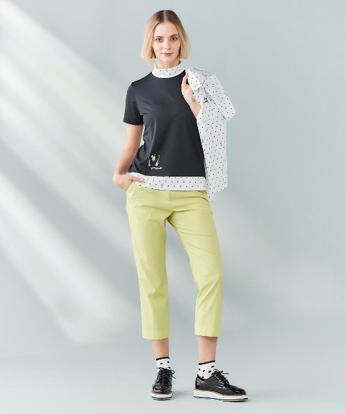Picone CLUB(ピッコーネクラブ)の「ドット切替UV速乾プルオーバー(Tシャツ/カットソー・レディース・ホワイト×グリーン/ブラック/ホワイト×ネイビー・13号/11号/9号)」の18枚目の写真