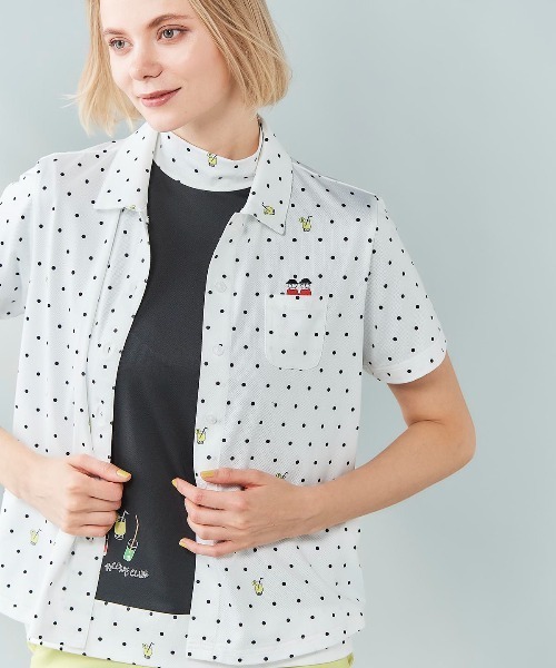 Picone CLUB(ピッコーネクラブ)の「ドット切替UV速乾プルオーバー(Tシャツ/カットソー・レディース・ホワイト×グリーン/ブラック/ホワイト×ネイビー・13号/11号/9号)」の20枚目の写真