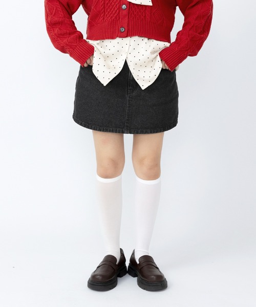 PUNYUS（プニュズ）の「台形デニムミニスカート（デニムスカート・レディース・ブラック/ライトブルー・2/1/5/4/3）」の21枚目の写真
