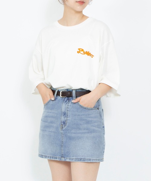 PUNYUS（プニュズ）の「台形デニムミニスカート（デニムスカート・レディース・ブラック/ライトブルー・2/1/5/4/3）」の6枚目の写真